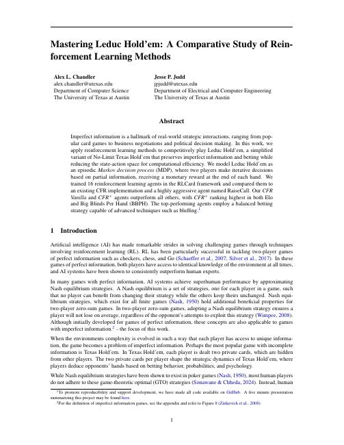 First page of Mastering Leduc Hold’em